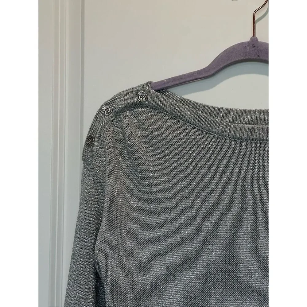 NWOT Calvin Klein Silver Boatneck Sweater Size XS